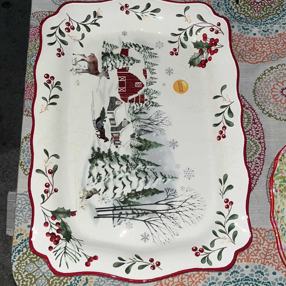 Christmas serving plate never used brand new